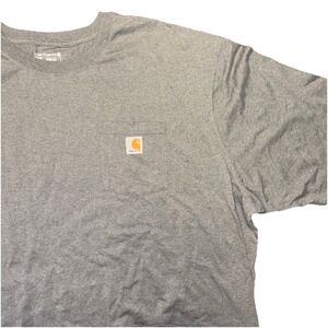 Carhartt Mens 4XL Gray Pocket Shirt Loose Fit Big 4XL Short Sleeve Work Wear